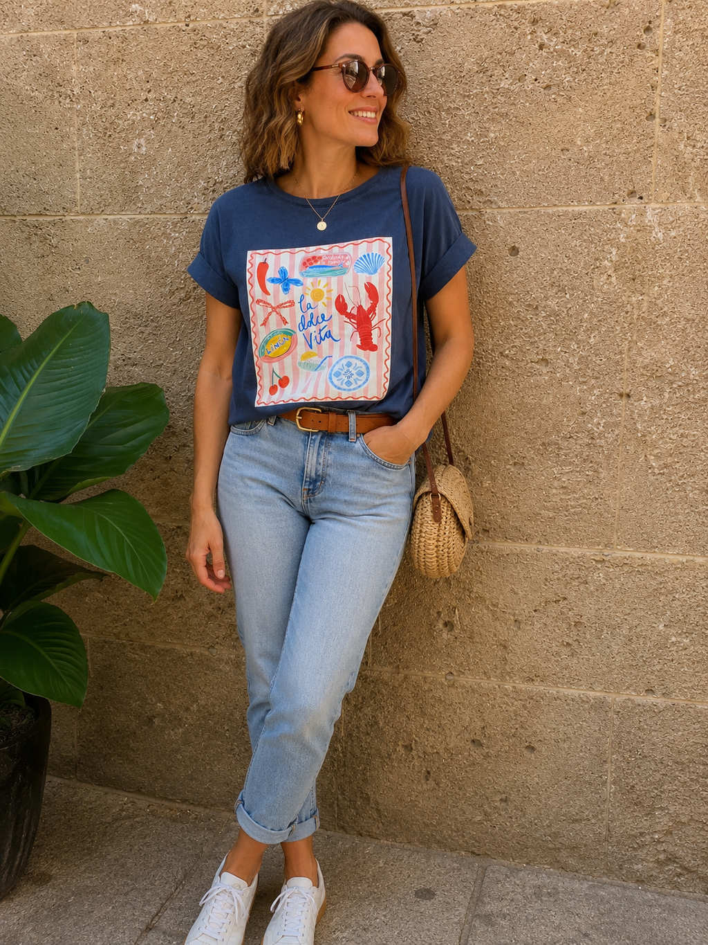T-SHIRT LA DOLCE VITA – GRIS DÉLAVÉ