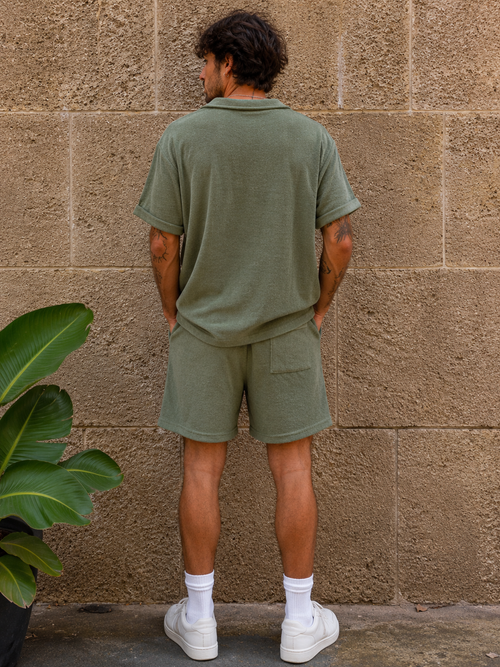 ENSEMBLE ÉPONGE KAKI (CHEMISE + SHORT)