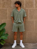 ENSEMBLE ÉPONGE KAKI (CHEMISE + SHORT)